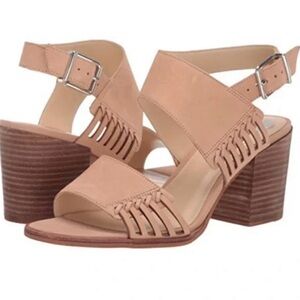 Vince Camuto Beige Strappy Block Heels